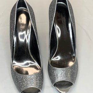 Silver Nine West Heels